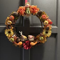 Homemade Autumn Wreath And Door Hook