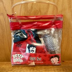 VINTAGE BETTY BOOP GIFT SET BAG SOCKS BRUSH SCRUNCHIE