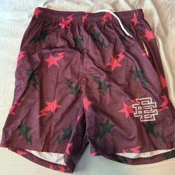 Purple/red Eric Emmanuel shorts, size medium