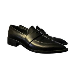 Intentionally And Lacusa Black Genuine Leather German Sole Loafers Women's 7