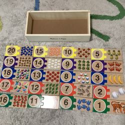 Melissa & Doug Self-Correcting Wooden Number Puzzles with Storage