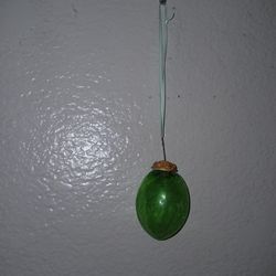 Green Crackle Heavy Glass Ornament