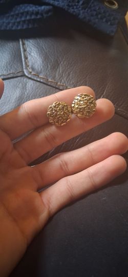 Gold nugget earrings