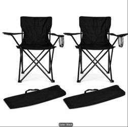 Set of 2 Camping Chairs - Easy to Carry And Sturdy, Perfect for Teenagers And Those Who Prefer Lightweight Options - Compact, Strong, And Easy to Tran