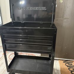 US General Tool Box 30 Inch 4 Drawer Tech Cart Black