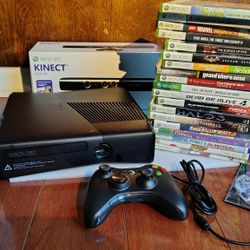 Xbox 360 Slim 500 Gig Service Clean New Connect To 26 Games Bundle