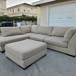 Great Comfortable Sturdy Sectional Sofa & Ottoman