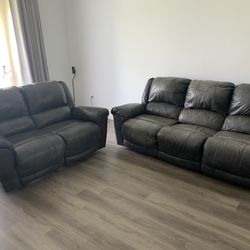 Leather Couch And Lover Seat
