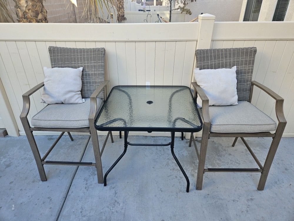 Chairs And Glass Table Set