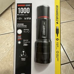Coast G56R 1000 Lumens Rechargeable Plus Handheld Flashlight