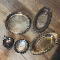 Lot of Rogers Silver Trays