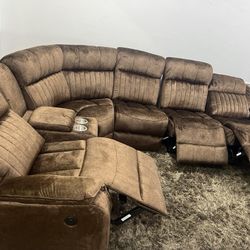 🛋️NEW!! In BOX 📦 Power Recliner BARGAIN 3 Suede Recliner Sectional