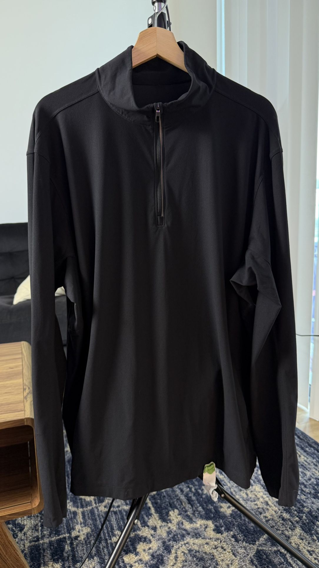 Lululemon Men’s Black Quarter-Zip Pullover Jacket Size XL – Lightweight, Pockets