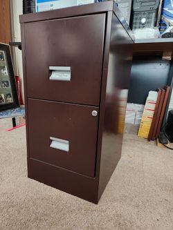 2 drawer filing cabinet with keys