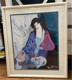 Itzchak Tarkay Burette Noire Framed Print 21.5” x 25.5”