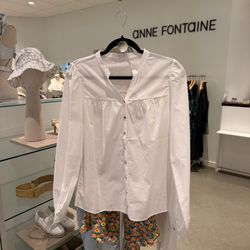Women’s Anne Fontaine White Button Blouse NWT