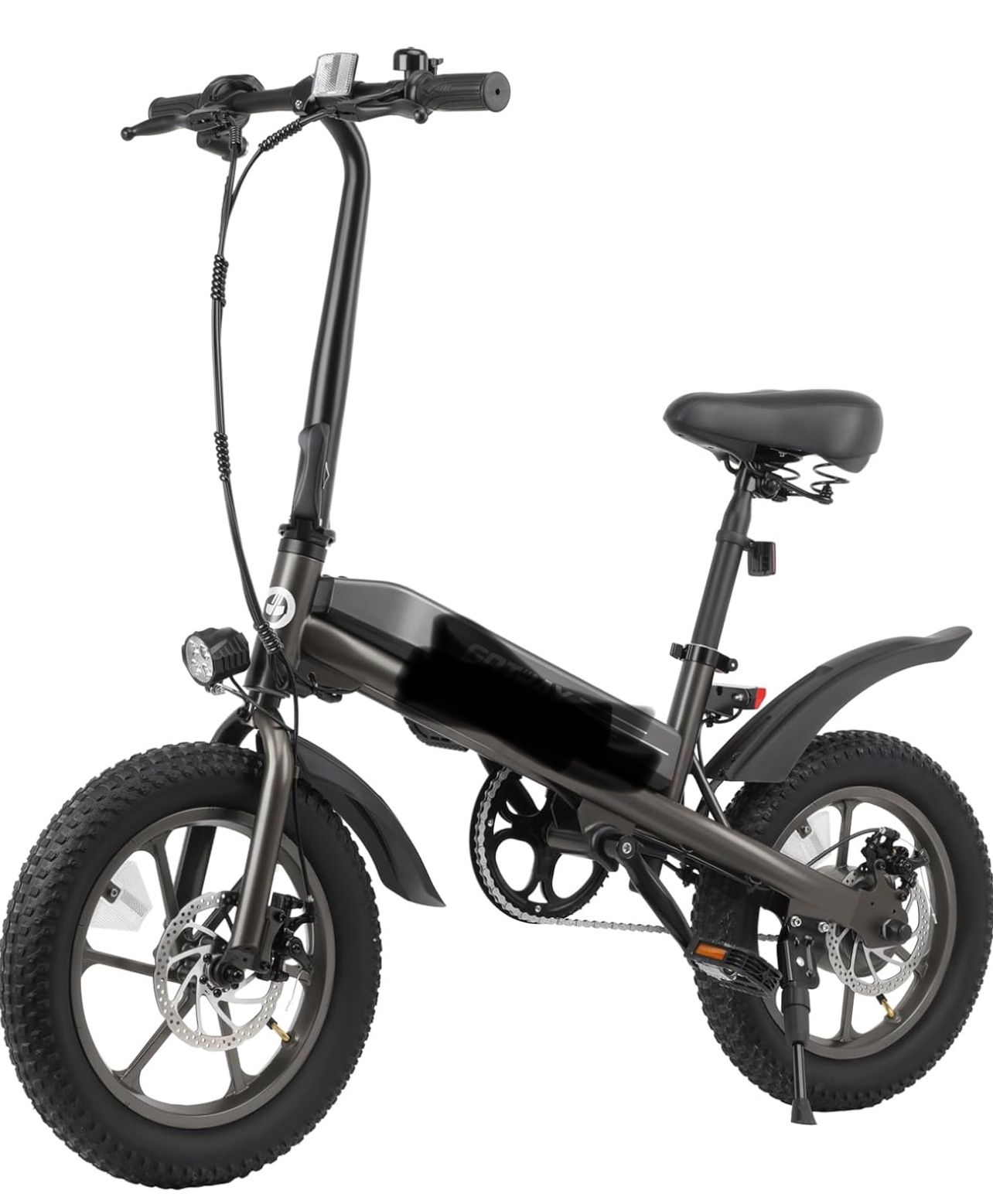 S3 Electric Bike, 16x3.0 Fat Tire Electric Bicycle Adults, 750W Peak Motor, Max Range 25 Miles, Up to 20 Mph, Removable Battery, Adjustable Seat, Fold