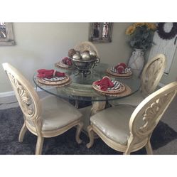 Antique Beige Glass Dinning 