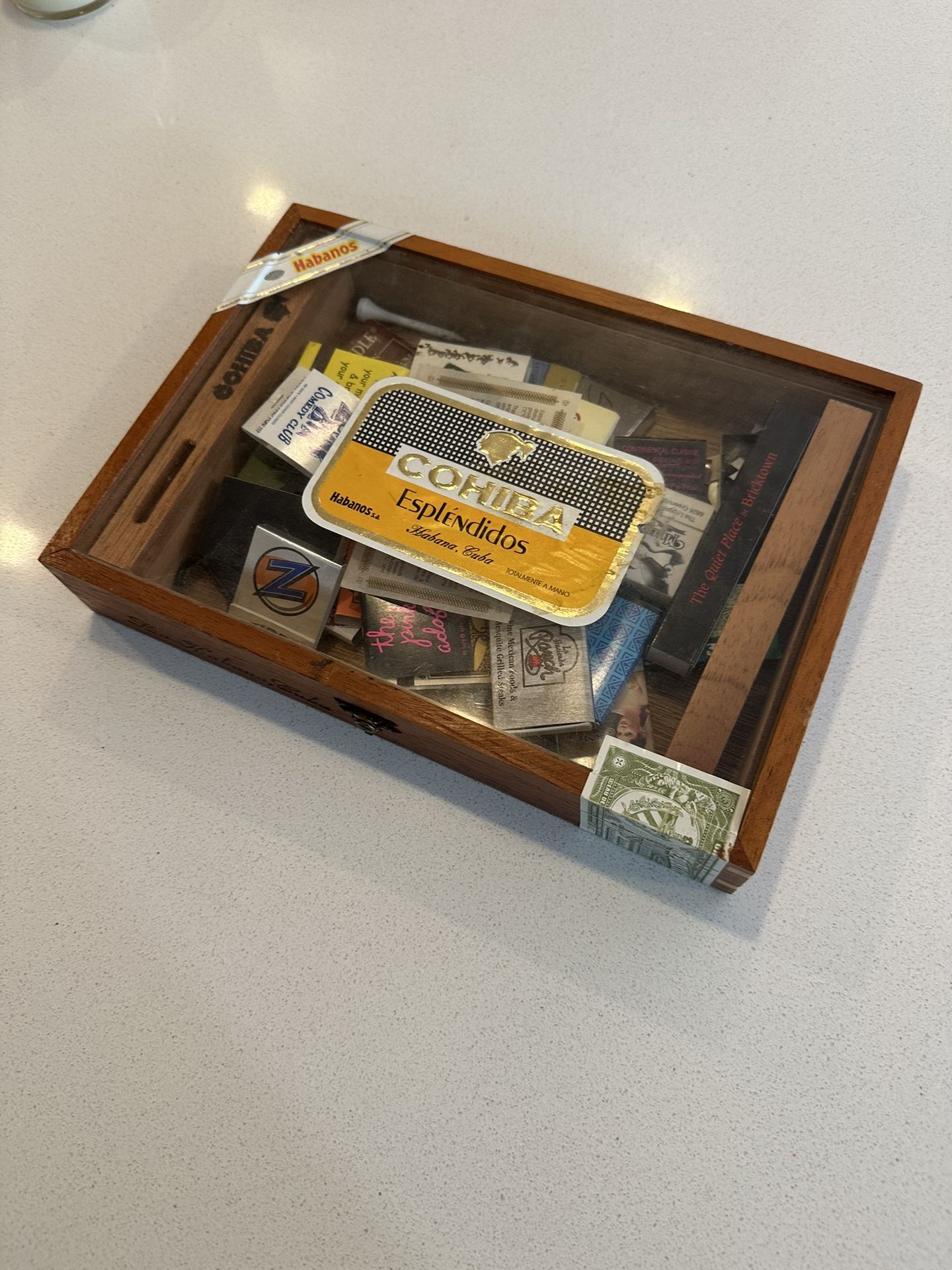 Authentic Wood Cohiba Cigar Box & Assorted Matches