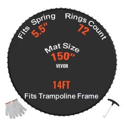 785#Replacement Trampoline Mat, Jumping Mat Fits 14ft Frame, Universal Jumping Mat for 14ft Round Trampoline, Reinforce UV-Resistant Mat with Spring T