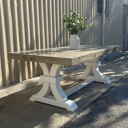 Custom Dining Table Farmhouse Country French Modern Rustic Solid Wood Set Restoration Hardware Insp Bench Hand Built Round Oval Counter Breakfast  