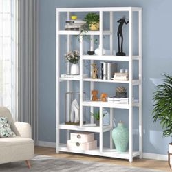 79 Inch Extra Tall Bookshelf, 7-Tier Classic Bookcase, Modern 10-Shelf Open Storage Shelves Display Shelves Organizer for Home Office