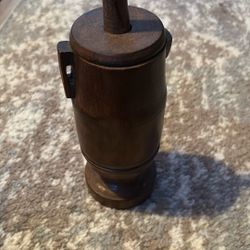 Antique Hand Turned Wood Mexican Chocolate Pot Plunger Butter Churned