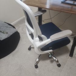 Logicfox Ergonomic Office Chair with Flip-up Arms, 2D Lumbar Support, Breathable Mesh and Thick Cushion