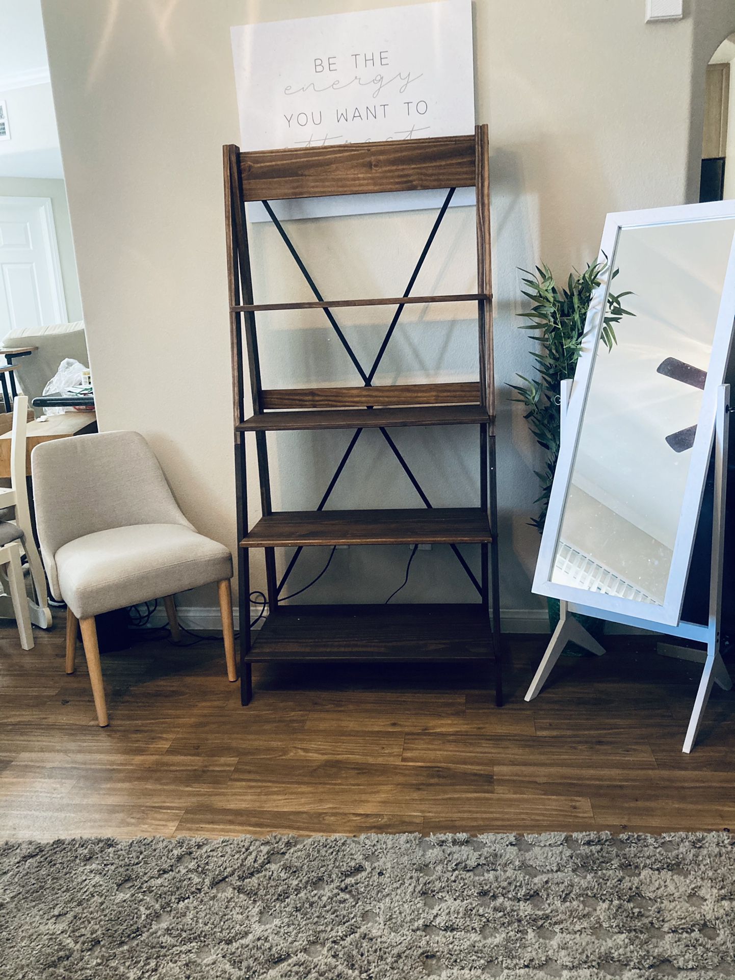 New 68" Solid Wood Ladder Bookshelf - Brown 🏷 Deal 🚚 Delivery Avail  ➡️ Details Below ⬇️