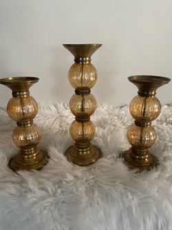 Gold candle holders
