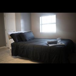 Bed Frame And queen Size Bed. 