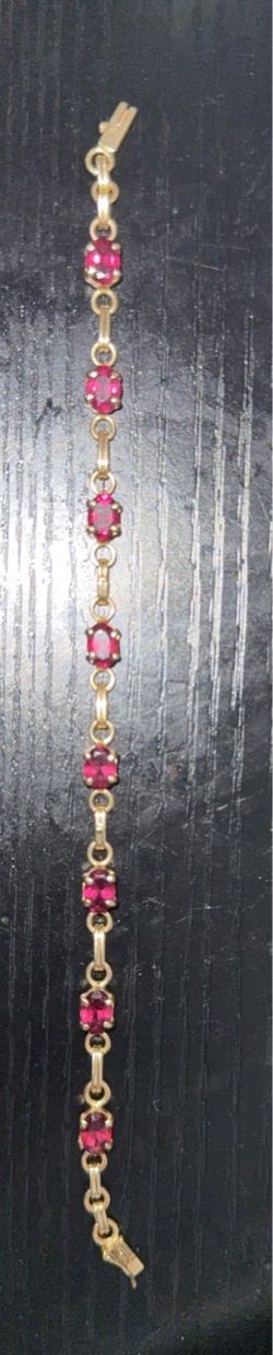 14K Gold Garnet Bracelet – 8g – $750 OBO