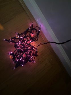 electric, purple garland for Halloween
