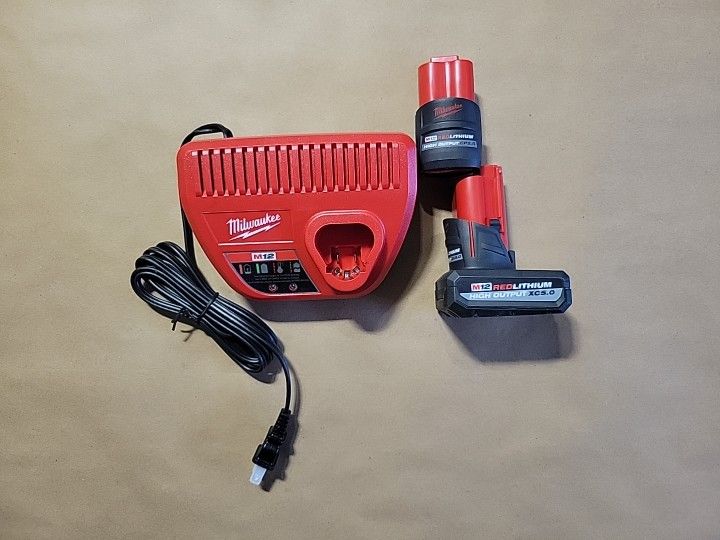 2 Milwaukee 48-11-2452S M12 High Output CP2.5 & XC5.0 Battery Packs Set New Oem