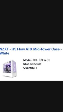 Nzxt H5 Flow ATX mid Tower Case New