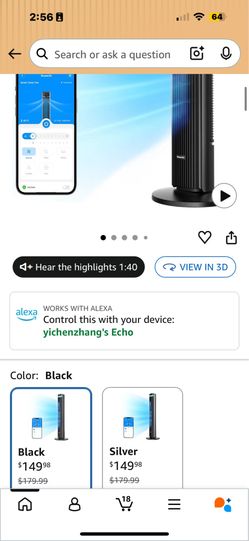 42'' standing Tower Fan oscillating 3 modes