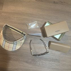 Burberry visor and sunglasses with case