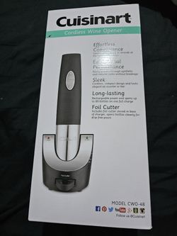 Cuisinart Vacuum Sealer Cordless Wine Opener, One Size, Black