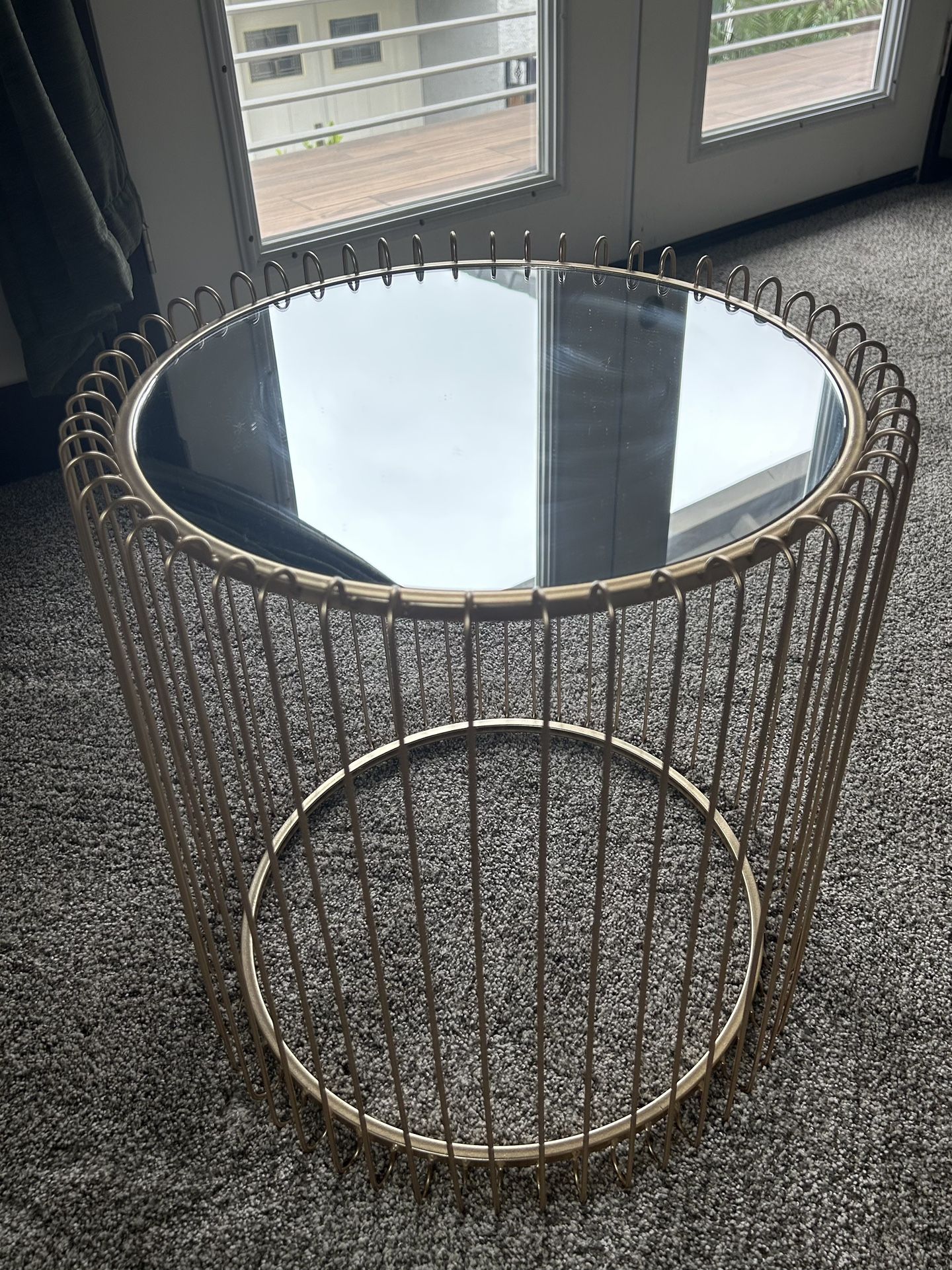 Metal Mirrored side Table
