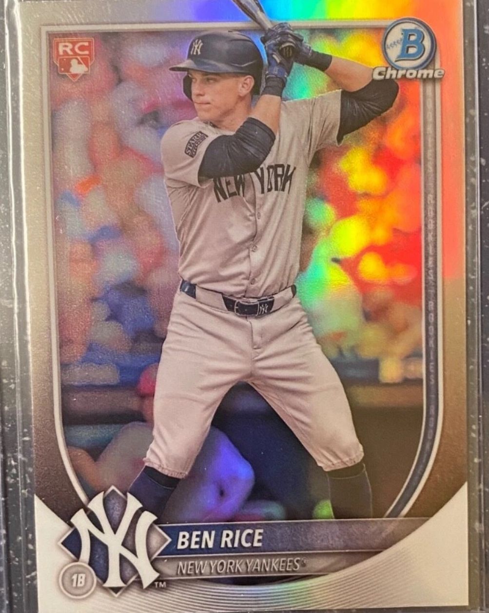 2025 Bowman Ben Rice Chrome Red Rookie Redemption Yankees