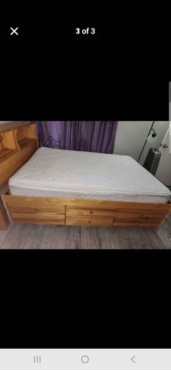 Wooden Captain's Bed Frame with Storage Drawers