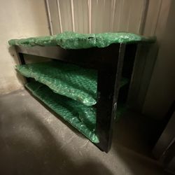 Black Entertainment Center TV Stand - Metal/Glass