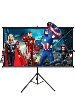 Projector Screen with Stand, Powerextra 100 inch 16:9 HD 4K Indoor Outdoor Foldable Projection Screen with Frame, 1.1Gain 160° Viewing Angle Wrinkle-F