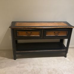 Console Table With 2 Drawers And Bottom Shelf 