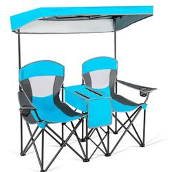 Blue Steel Camping Canopy Chair
