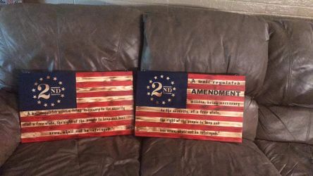 2nd amendment wood flags