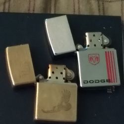 2 Zippo Lighters – Brass Winston Eagle & Dodge RAM – Both Work