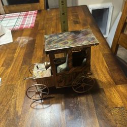Vintage Brass Copper Metal Model T Car Windup Music Box