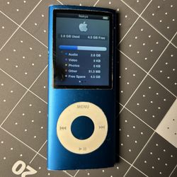 Apple iPod Nano 4th Gen Blue 8GB - Working Condition