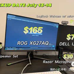 ROG XG27AQ Monitor, Speaker, Webcam Etc